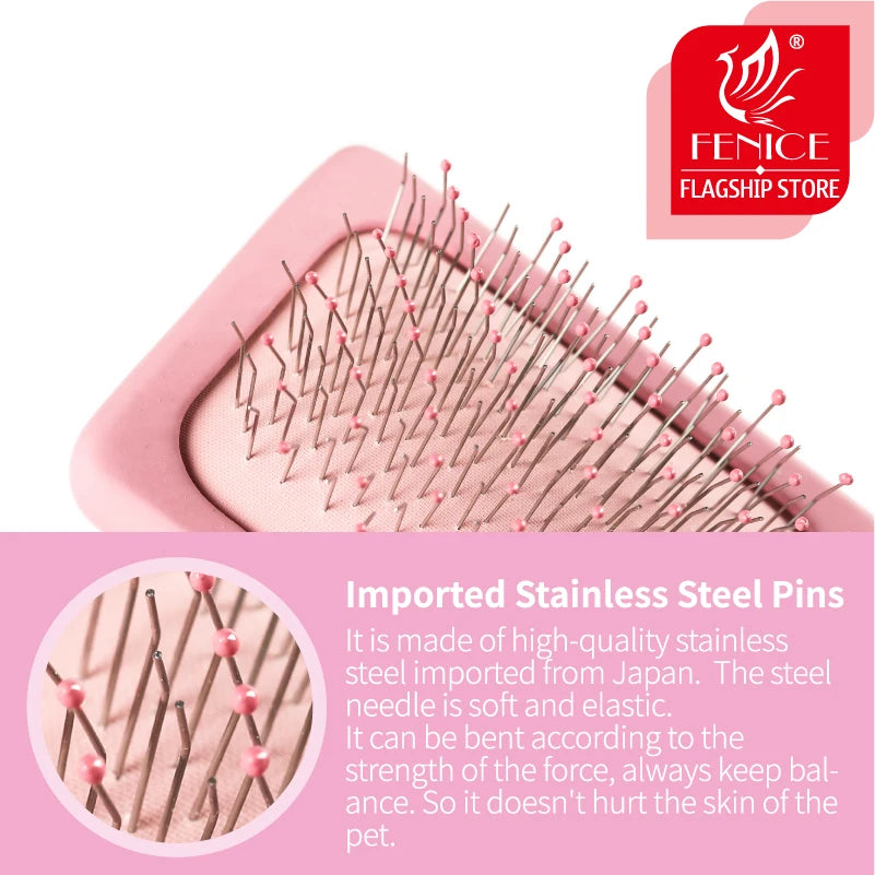 Fenice Puppy Cat Knot Comb Hair Brush Wood Pet Grooming Supplies for Small Persian Cat Brushes Products for Animals