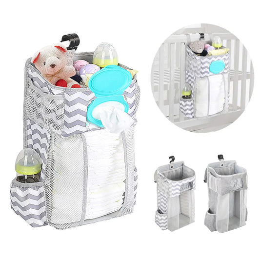 Hanging Diaper Caddy Baby Bed Nappy Organizer Bag Nursery Organization Baby Diaper Holder Infant Essentials Crib Bedding Set