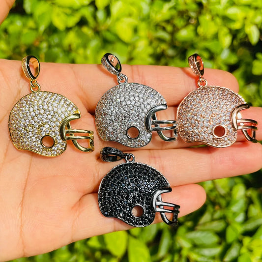 5pcs American Football Helmet Charm Pendants for Bracelet Necklace Making Super Bowl Sports Jewelry Handmade Craft DIY Accessory
