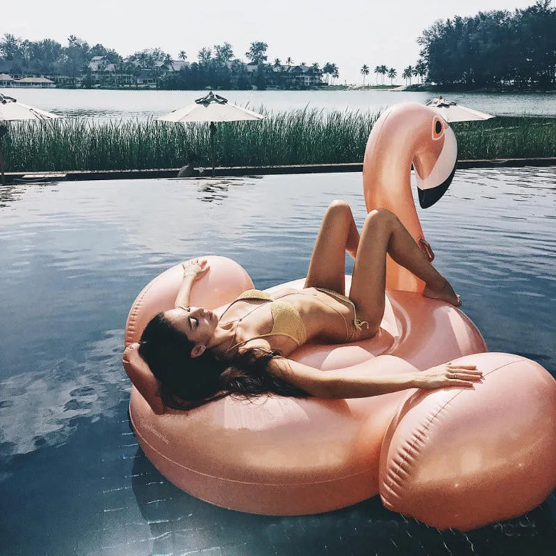 Giant Swan Watermelon Floats Pineapple Flamingo Swimming Ring Unicorn Inflatable Pool Float Child&Adult Water Toys boia