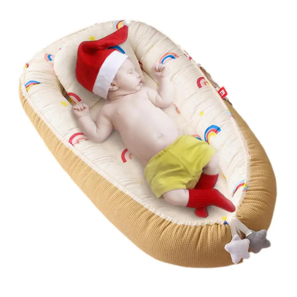 Baby Lounger 85*50cm Baby Nest Newborn Lounger With Ultra-Soft Fabric Portable Adjustable Newborn Lounger Crib Essential For N