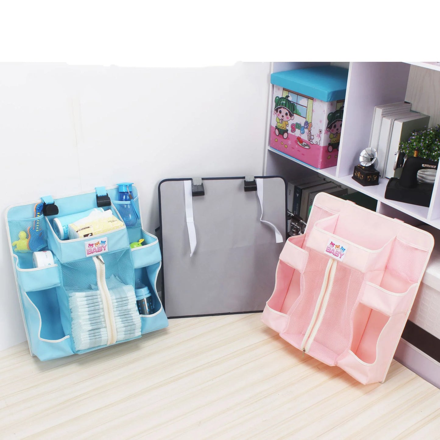 Organizer Crib Hanging Storage Bag Caddy Organizer for Baby Essentials Diaper Stackers Caddies Baby Storage