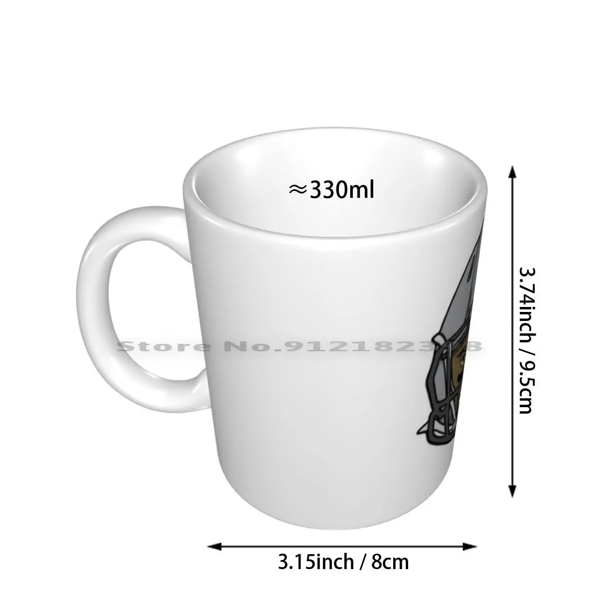 Football Player With Helmet Ceramic Mugs Coffee Cups Milk Tea Mug American Football Cartoon Helmet Cool Fun Sport Sports Icon