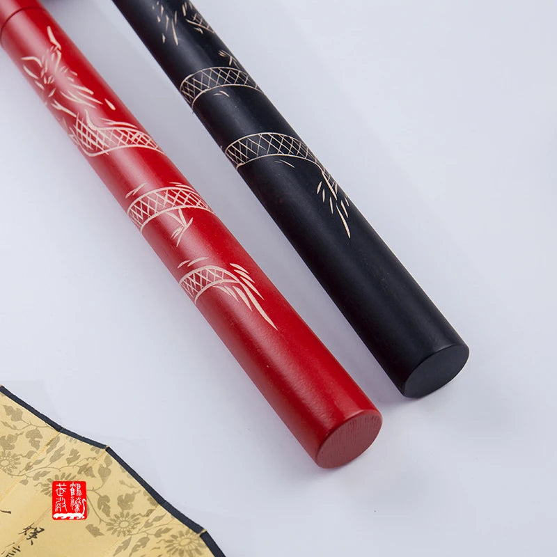 Double Dragon Wooden Crutch T-shaped Twist Floating Duckweed Twist Oriental Stick Chinese Kung Fu Martial Arts Fitness Equipment