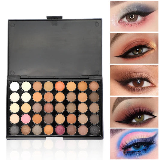 40/74/78 Colors Glitter Eyeshadow Palette Matte Waterproof Long Lasting Pressed Powder Cosmetics Kit  Fashion Women MakeUp Tools