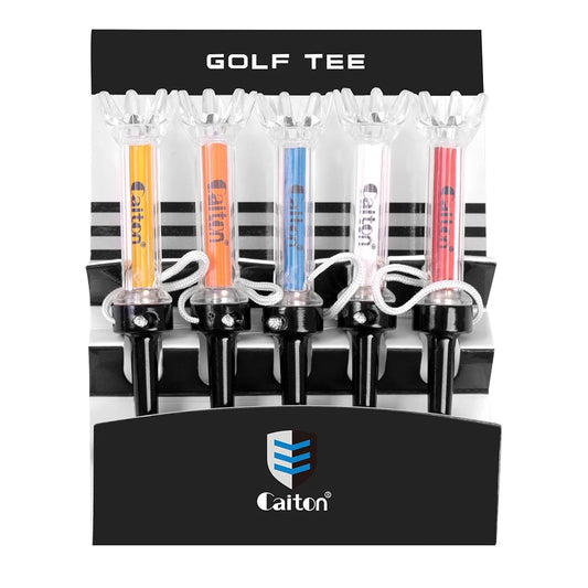 Caiton 5pcs Golf Tee,With Magnetic Plastic Golf Tee, Two Sizes (79mm/90mm), 360degree Bounce New Gift,Golf Training Practice