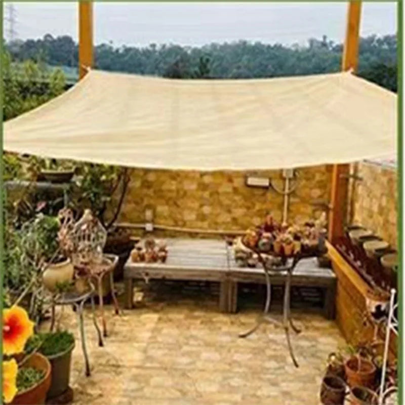 Outdoor garden shading mesh, terrace shading mesh, camping shading mesh, UV protection, HDPE sunscreen fabric, sunshade beige