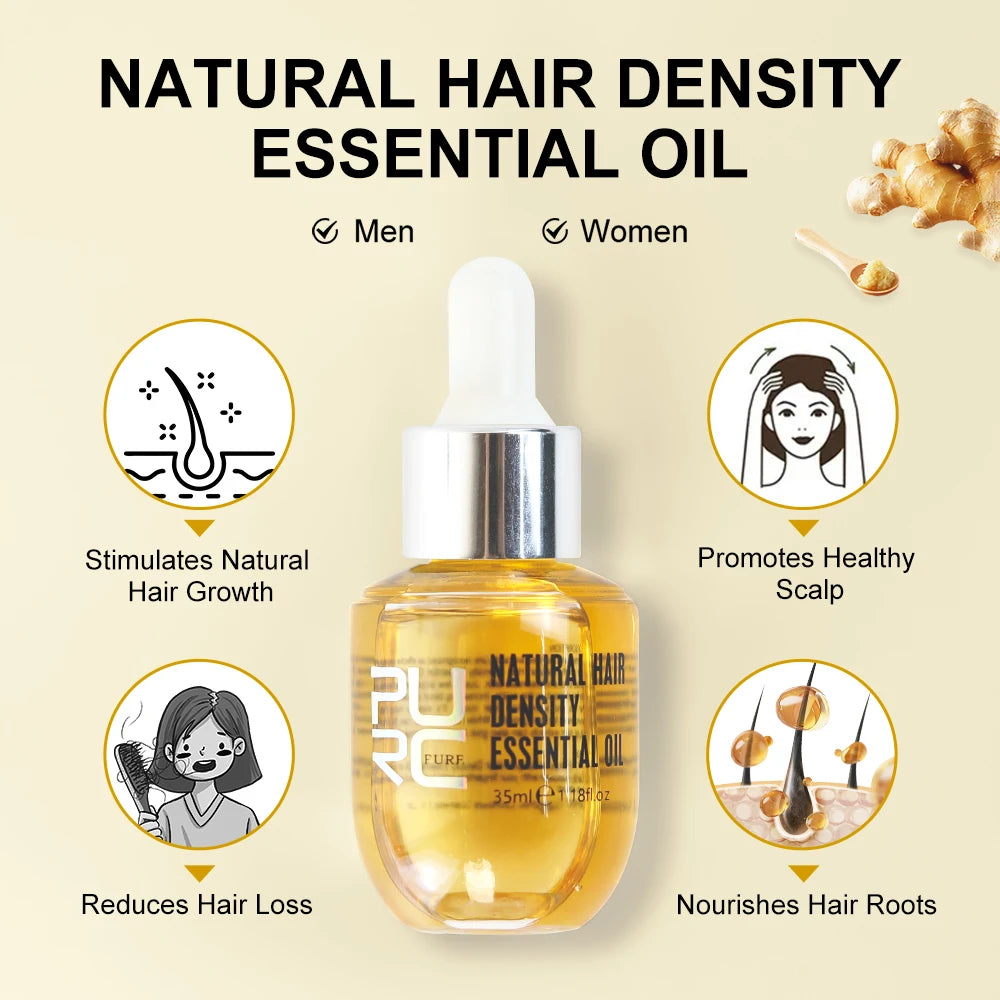 Hair Growth Products Men Women Ginger Fast Regrowth Oil Anti Hair Loss Scalp Treatment Serum Thicken Grow Hair Care Oil PURC