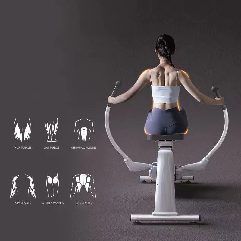 Double paddle rowing machine