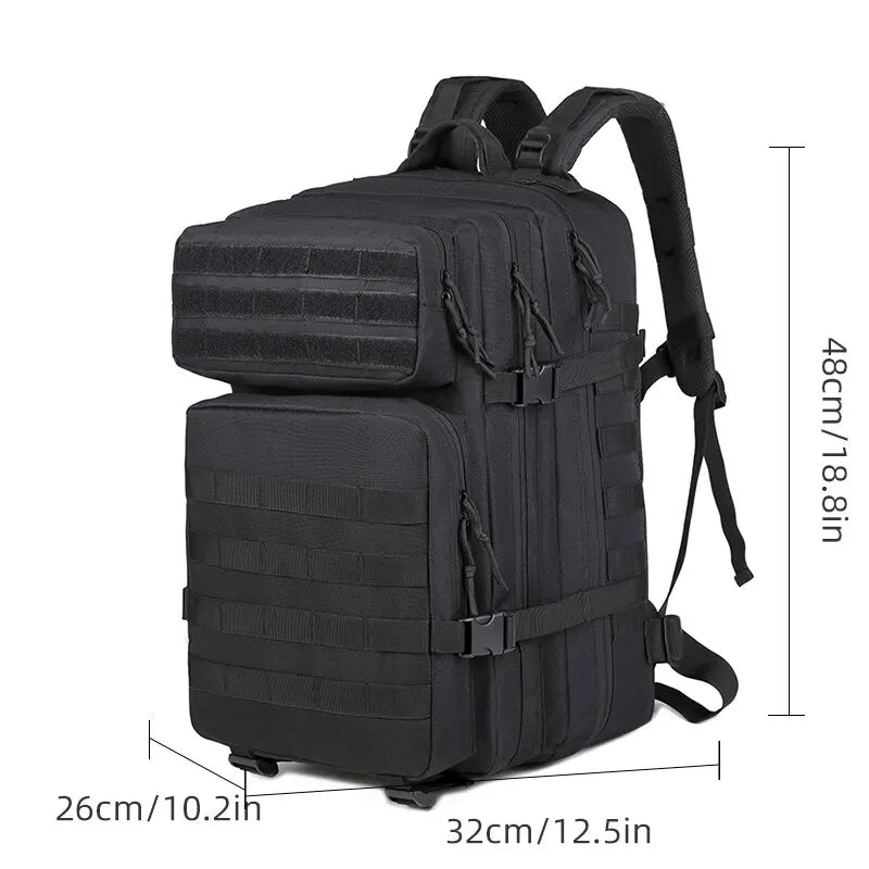 Men's Backpack 900D Polyester 45L 3P Soft Back Outdoor Waterproof Canvas Backpack Hiking Camping Hunting Bag