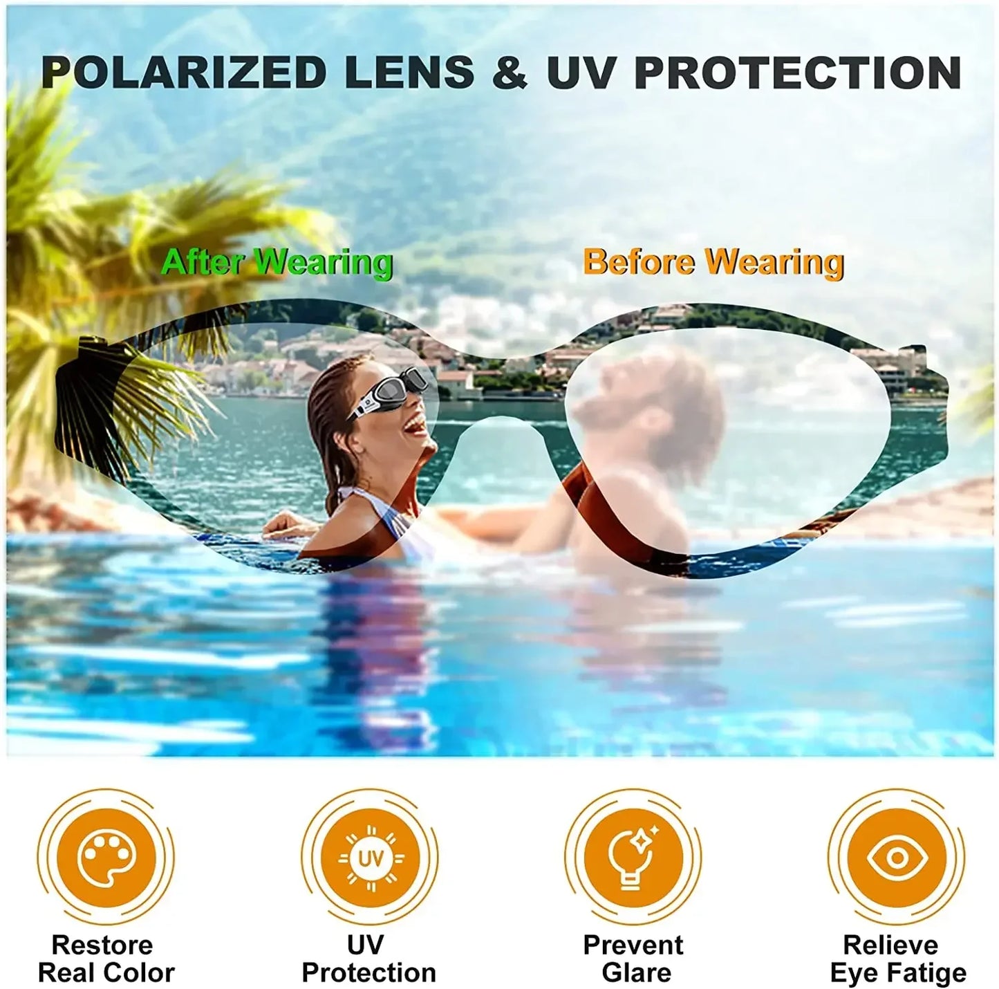 Professional Adult Anti-Fog UV Protection Lens Men Women Polarized Swimming Goggles Waterproof Adjustable Silicone Swim Glasses