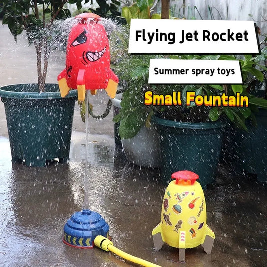 Flying Jet Rocket Small Fountain 360 Degree Rotating Sprinkler Inject Splashing Water Outdoor Pool Party Children's Toy Gift
