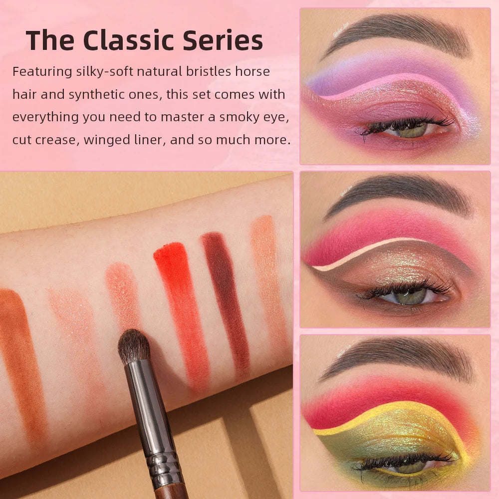 OVW 9/12pcs Panceau Maquillage Eye Natural Hair Makeup Brushes Set Kit Cosmetic Make Up Beauty Tool Crease Brush Eyeliner Brow
