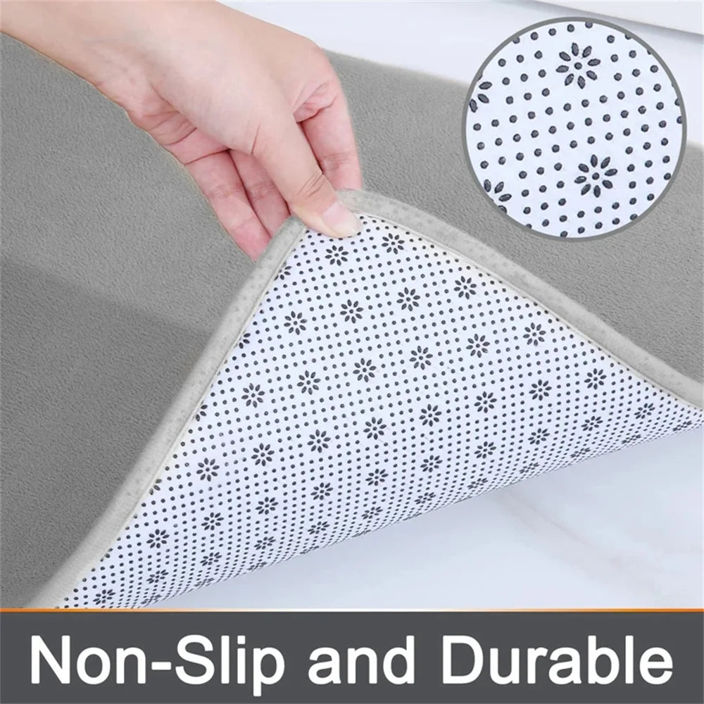 Homaxy Super Absorbent Bath Mat Memory Foam Carpet Non-Slip Toilet Bathroom Rug Soft Living Room Bedroom Shower Decor Foot Rug