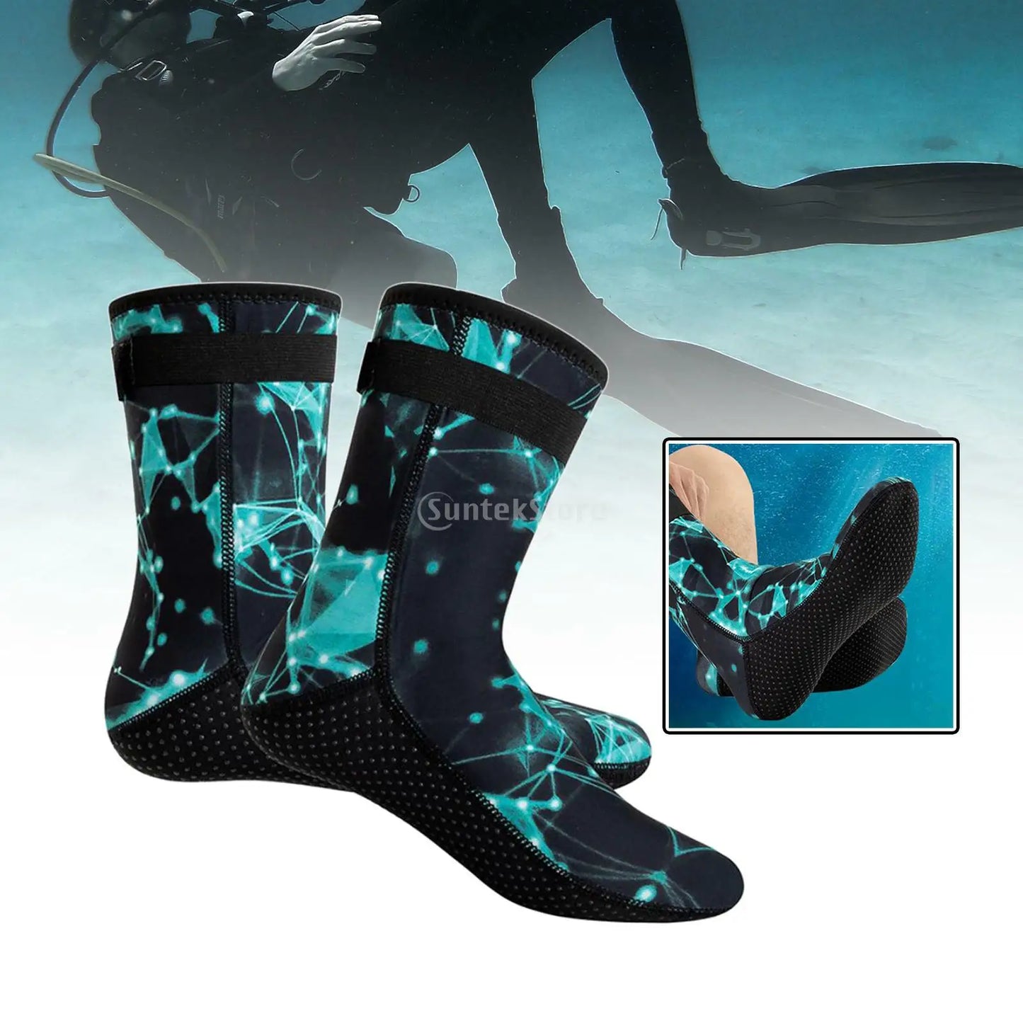 3/5mm Men Women Diving Socks Neoprene Wetsuit Shoes Surf Boots Swimming Snorkeling Quick Dry Non-slip Thermal Warm Beach Sock