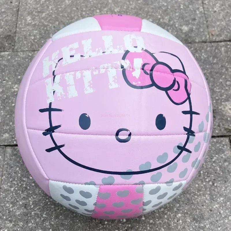 Hello Kitty Pu Machine Sewn Volleyball Beautiful Size 5 Match Training Volleyball Outdoor Sport For Girls Birthday Gift