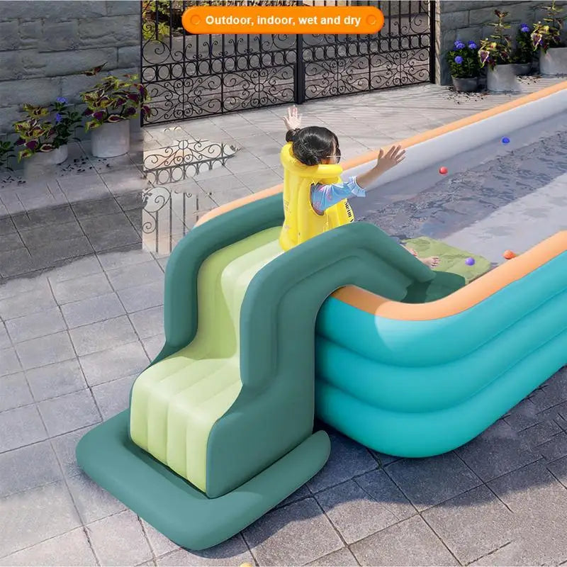 Inflatable Pool Slide Kids Fun Outdoor Anti-Tipping Waterpark Slides Toy Summer Inflated Water Slides Swimming Pool Accessories