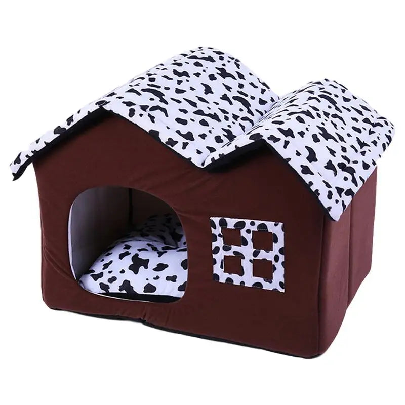 Warm Dog House Rainproof Waterproof Kennel And Cattery With Removable Inner Pad For Pets Indoor And Outdoor Sleeping