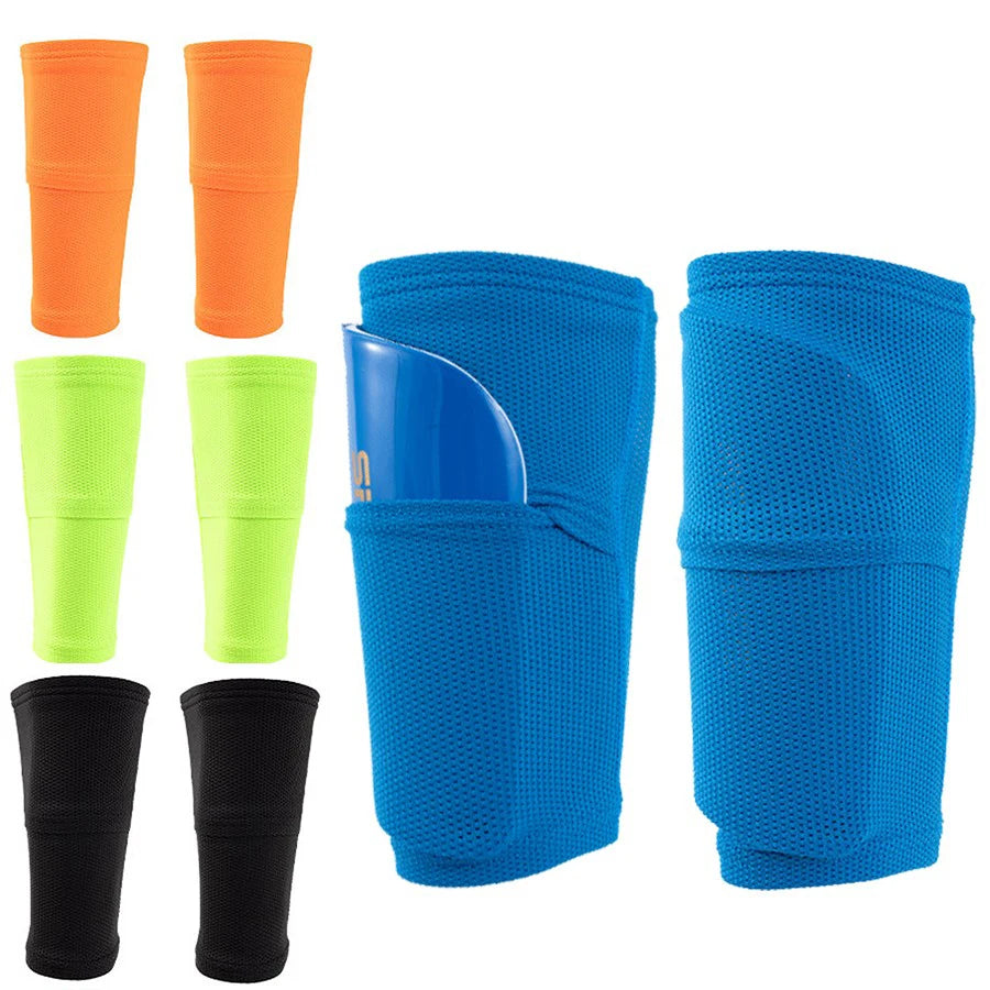 A Set Hight Elasticity Football Shin Guards Adults Kids Sports Legging Cover Outdoor Protection Gear Nop Slip Soccer Socks