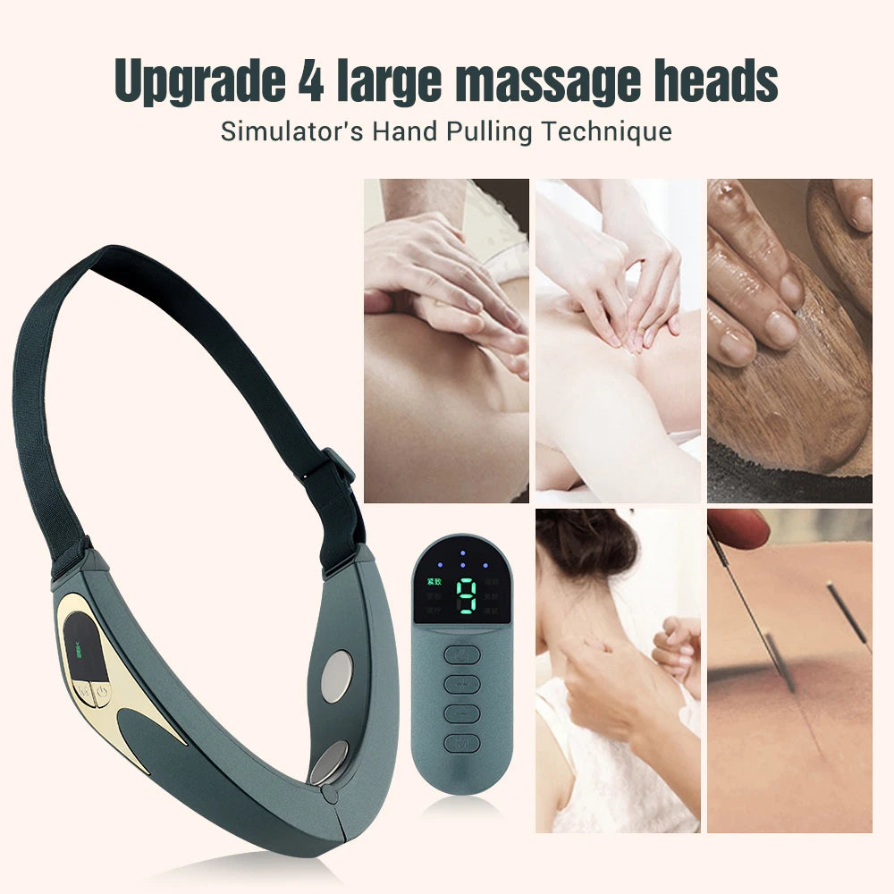Electric V-Face Shaping Massager Lifting Neck Anti-Wrinkle Heated Double Chin Shaping Beauty Instrument With Remote Control