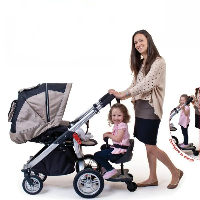 Stroller Cart Auxiliary Peda Seat Two Child Travel Pedal Standing Board Hanging Stroller Trailer Stroller Auxiliary Chairs