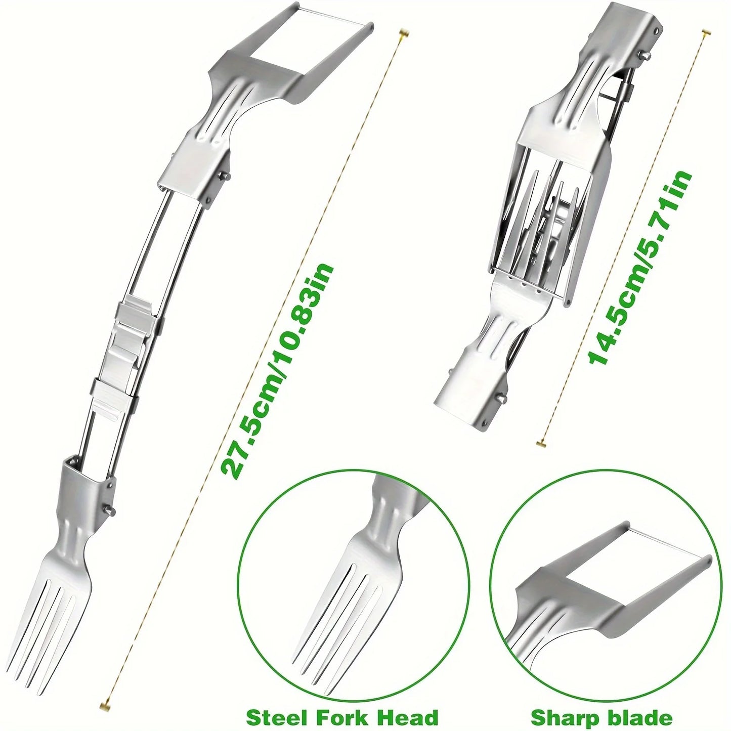 2-in-1 Stainless Steel Fruit Cutter,Dual Head Watermelon Fork Cutter Slicer Tool For Home Kitchen Gadget Melon Cube Cutter