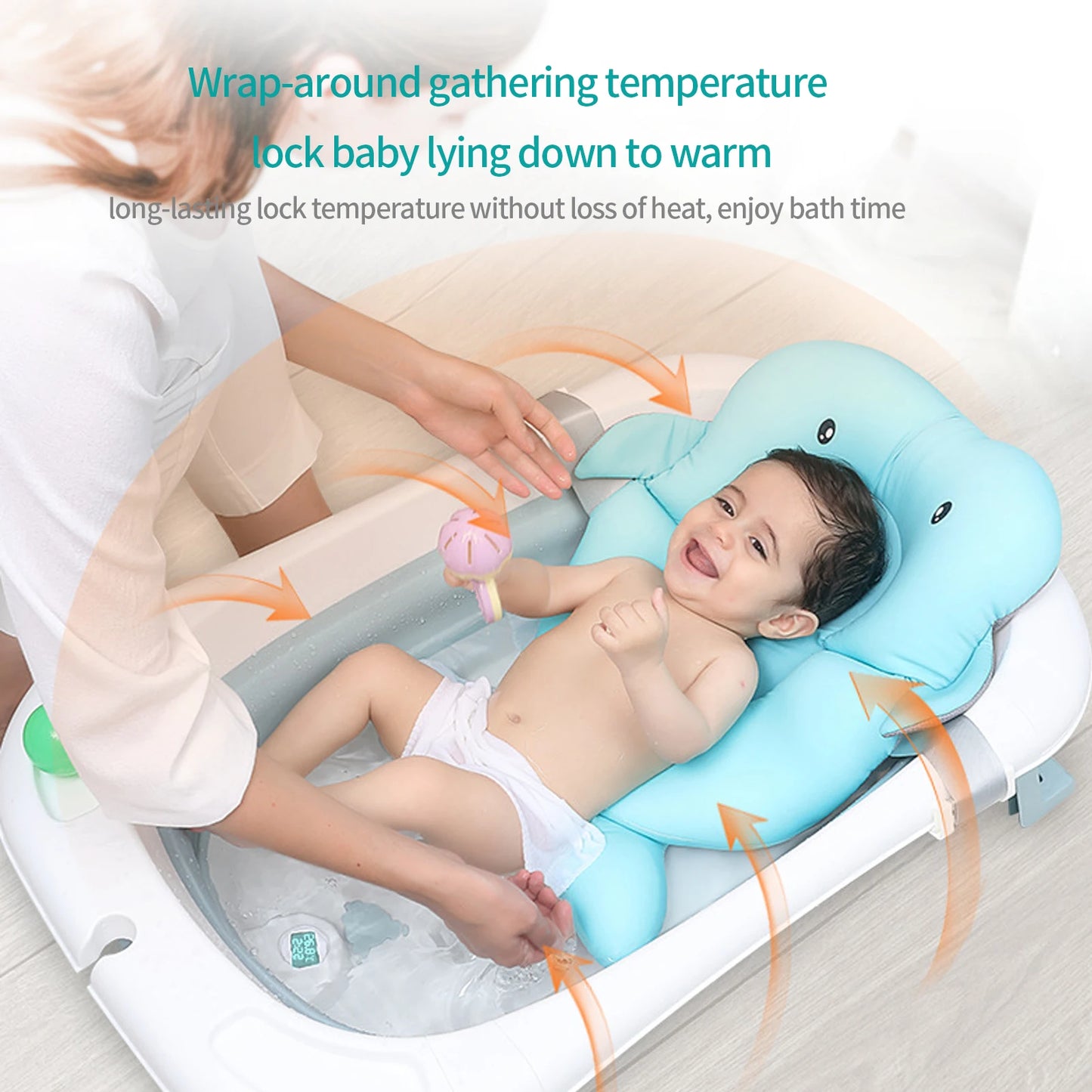 Toddler Foldable Bathtub Travel Essential Bathtub with Smart Temperature Detection System Bebes Newborn Bathtubs Infants