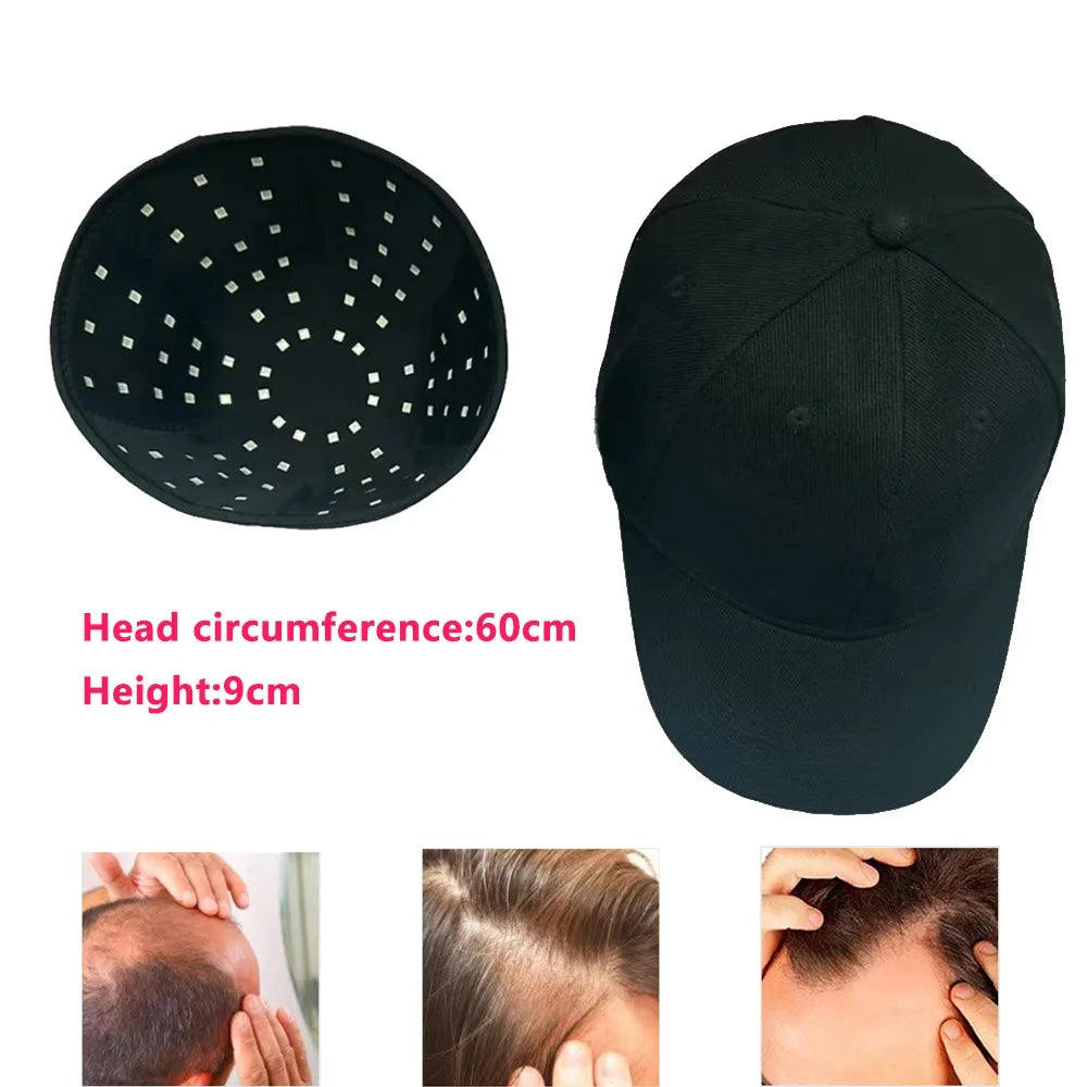 Jecaliz Red Light Infrared 660&850nm Hair Therapy Hair Growth Cap for Regrowth Anti Hair Loss Relax Scalp Care Hat Type-C Cable