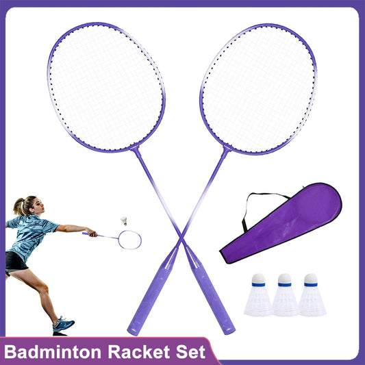 Professional Badminton Racket Portable 2 Player Badminton Rackets Indoor Badminton Set Sports Gear For Adults Teenagers Children