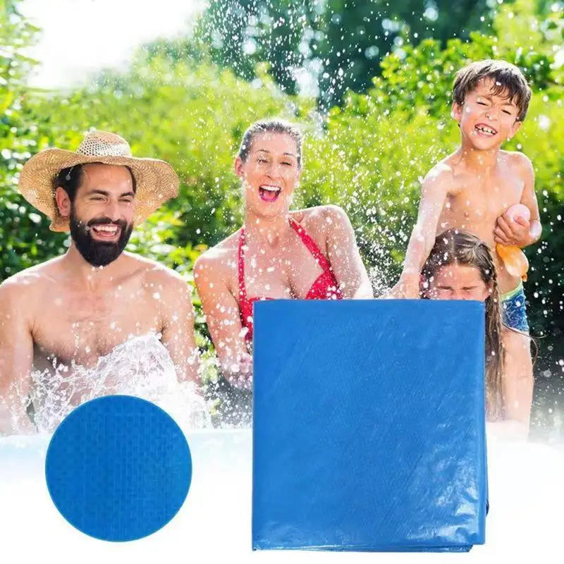 Inflatable Swimming Pool Cover Rectangular Ground Pool Cover PE Tarpaulin Waterproof Rain Cloth Dustproof With Drawstring