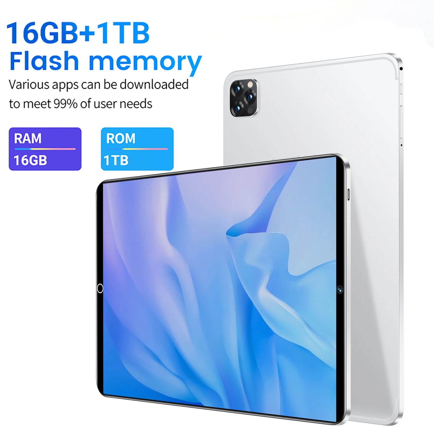 2024 New 5G Tablet 11.6 inch Android 12.0 Phablet MTK6797 16GB RAM 1TB ROM Tablet PC Dual Cameras Dual sim card  Wifi Type-c