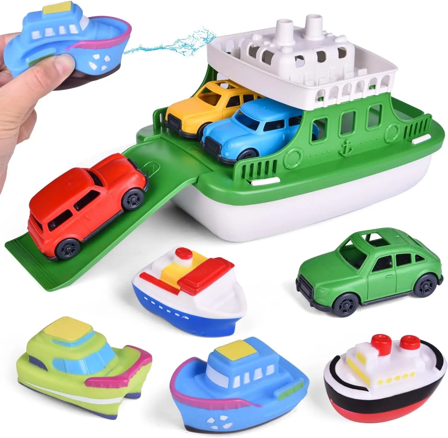 Mini Car Baby Shower Boat Carrying Toy Shower Boat Sprinkler Swimming Pool Children's Bathtub And Beach Birthday Gift