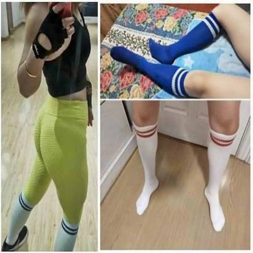 1pairs Sports Socks Knee Legging Stockings Soccer Baseball Football  Men Women long Socks Cheerleaders stage performance socks