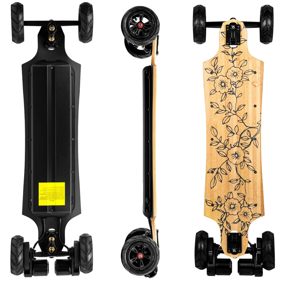 Verreal RS Off Road All Terrain Electric Skateboards&Longboards 4000W 6368 Motors Range 31 Miles/50 Km Top Speed 26MPH/42KMPH