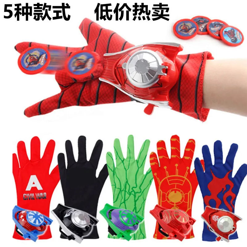 Marvel Spiderman Figure Toy Kids Plastic Cosplay Glove Launcher Set Hero Launcher Wrist Toy Set Funny Toys Children's Gift Toys