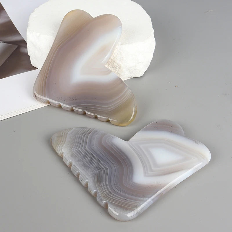 Agate Sawtooth Gua Sha Board Onyx Mineral Beauty Products GuaSha Tool Massage Skin Care Acupoint Pointing Tool