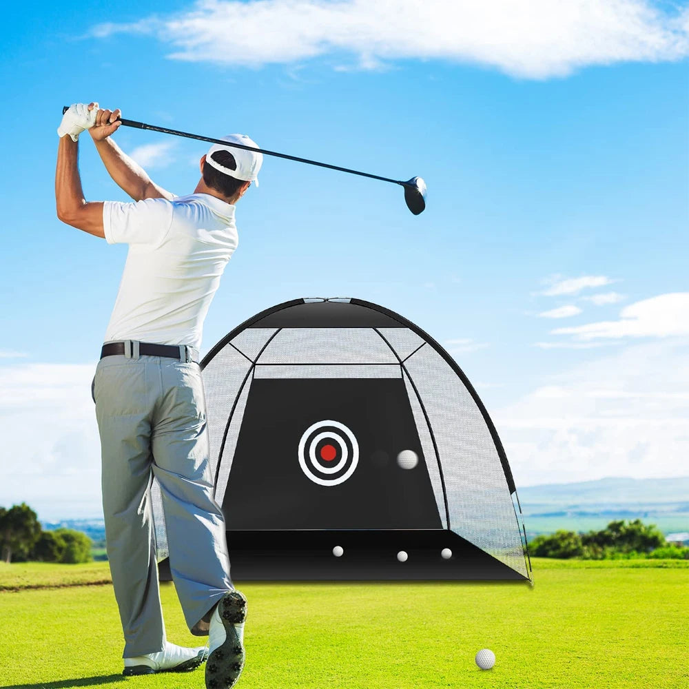 2M Golf Practice Net Tent Strike Cage Outdoor Indoor Grassland Mesh Mat Garden Golf Training Equipment Golf Supplies