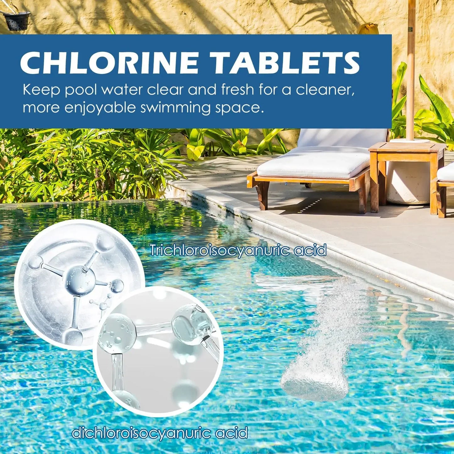 Pool Effervescent Tablets Clarify Water Quality, Remove Odors, Instant Multi-functional Swimming Pool Cleaning Tablets