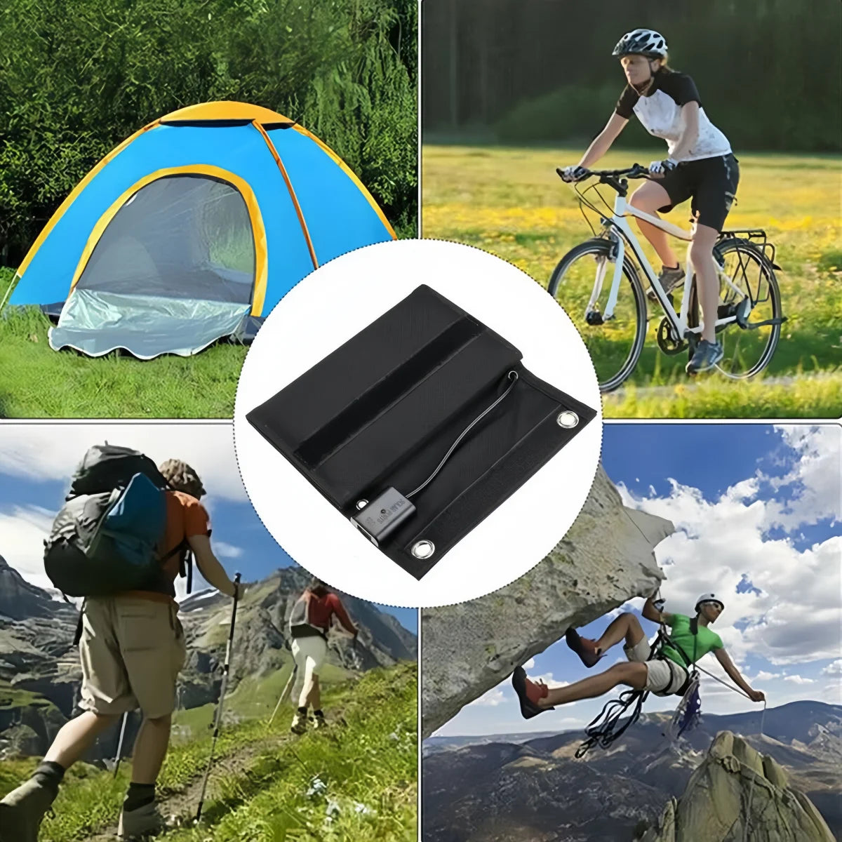 600W Fast Charging Foldable Solar Pack USB 5V Mobile Black Solar Panel Outdoor Camping And Hiking Travel Power Bank