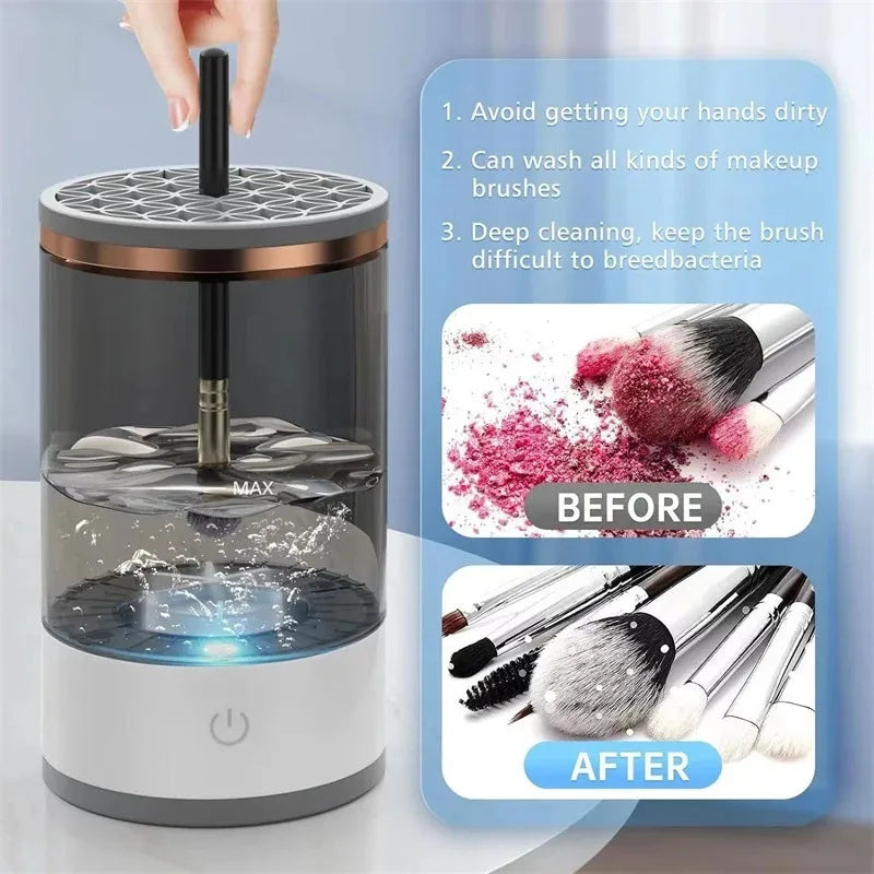 Electric Makeup Brushes Cleaner 3 in 1 Portable Automatic Cosmetic Brush Cleaning Washing Tools Professional Beauty Accessories