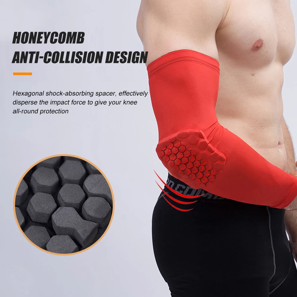 1Pcs/2Pcs Elbow Pads with Padded Compression Shield Shape Arm Sleeves for Protection - Suitable for Basketball, Volleyball