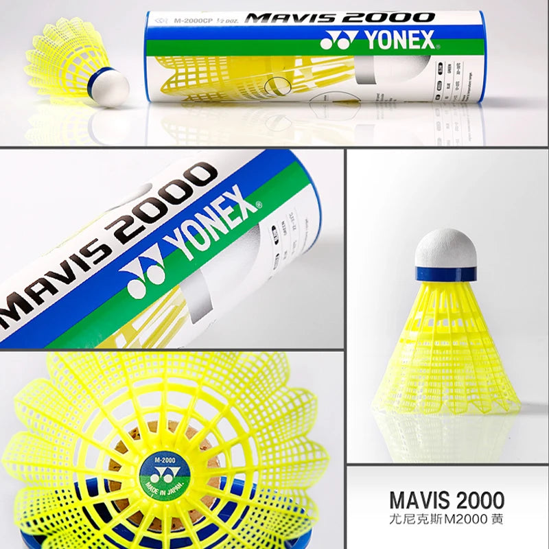 Yonex Mavis 2000 600 500 350 300 250 Badminton 6PCS Nylon Ball Tournament Shuttle Badminton Training Shuttlecock