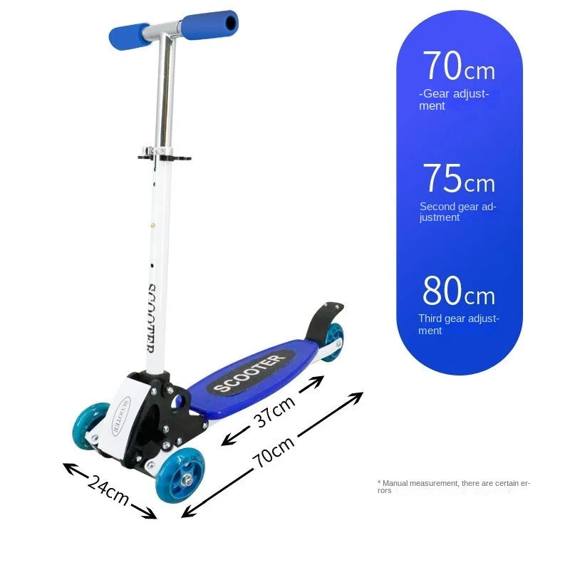 Selfree Foldable Kick Scooter Adjustable Kids Pedal Scooter Suitable For Boys And Girls Aged 2-8 Three Wheel One-Legged Scooters