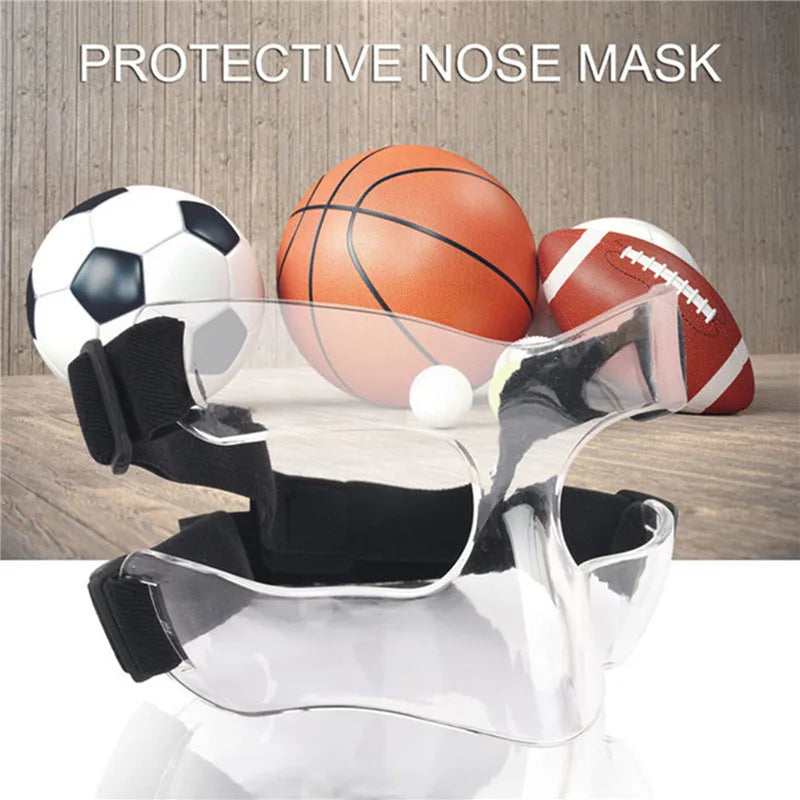 Sports Nose Helmet Basketball Tennis Mask Guard Face Shield Protective Mask Adjustable Elastic Strap Anti-collision Equipment