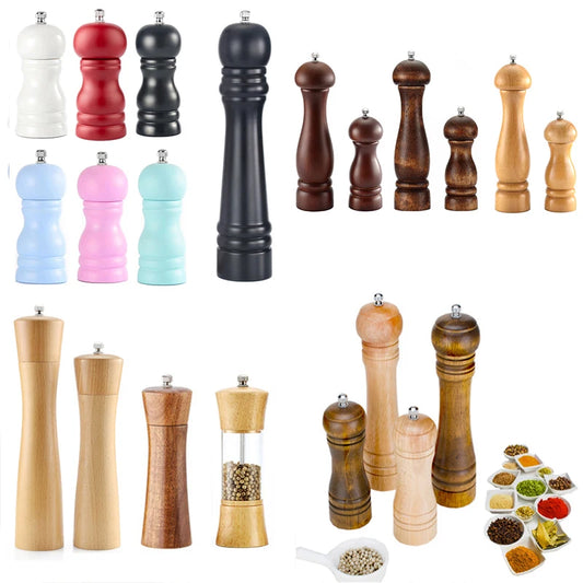 Manual Solid Wood Salt And Pepper Grinder Seasoning Spice Grinder 4"/5"/6''/8''/10'' Inch Multi-purpose Mill Kitchen Tools
