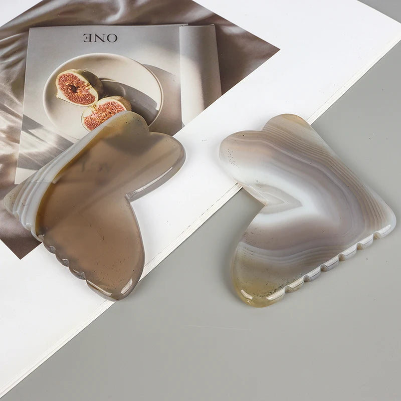Agate Sawtooth Gua Sha Board Onyx Mineral Beauty Products GuaSha Tool Massage Skin Care Acupoint Pointing Tool