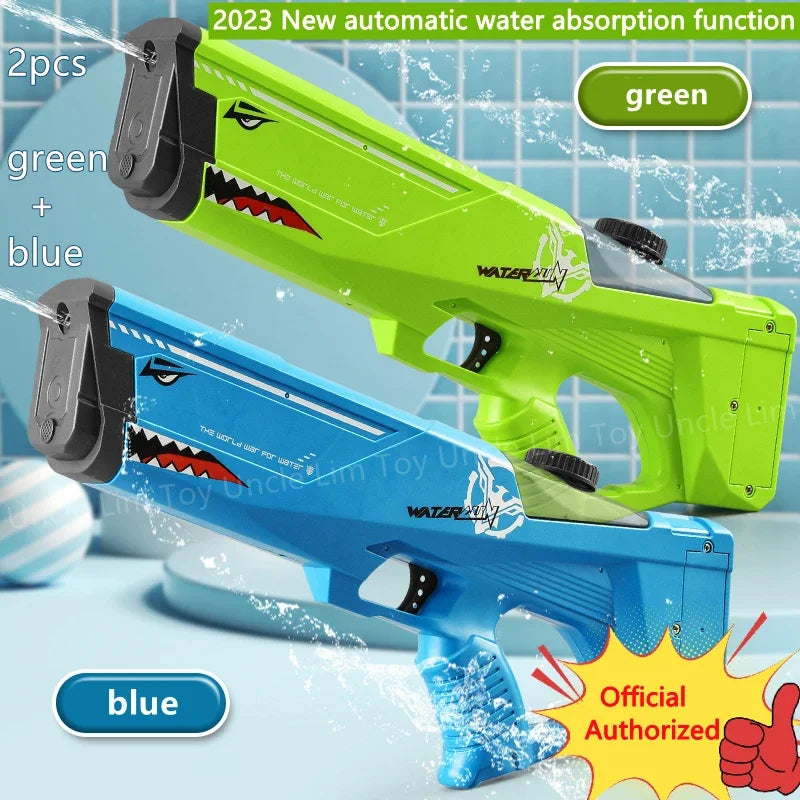 Big Electric Shark Capacity Water Guns High Pressure Automatic Water Pistol Children Outdoor Beach Games Pool Summer Toys