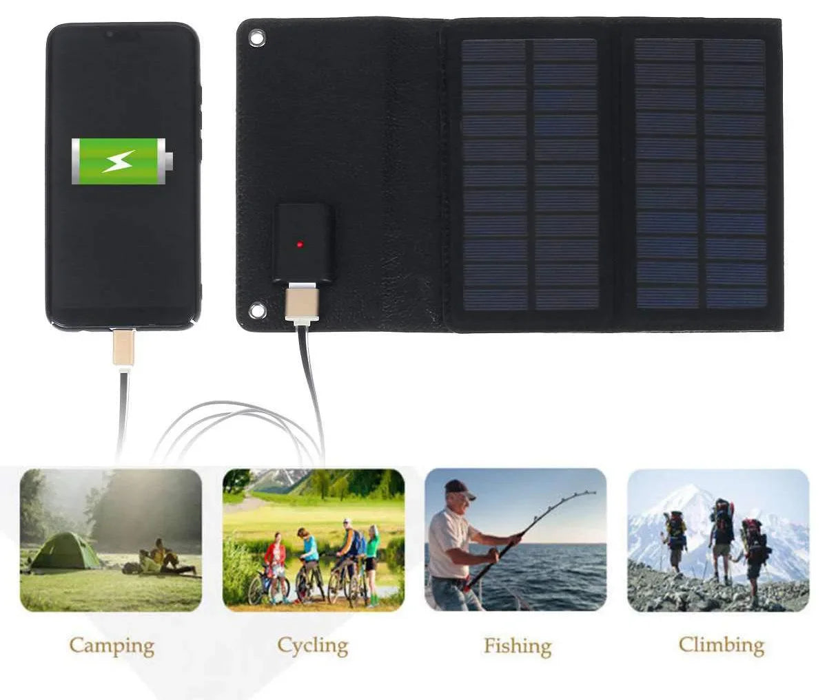 600W Fast Charging Foldable Solar Pack USB 5V Mobile Black Solar Panel Outdoor Camping And Hiking Travel Power Bank