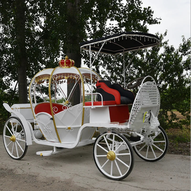 Electric Pumpkin Horse Carriage Prinss Cart Park Tourism  Amusement Horse Drawn Pedal Carriage Trailer For Sale