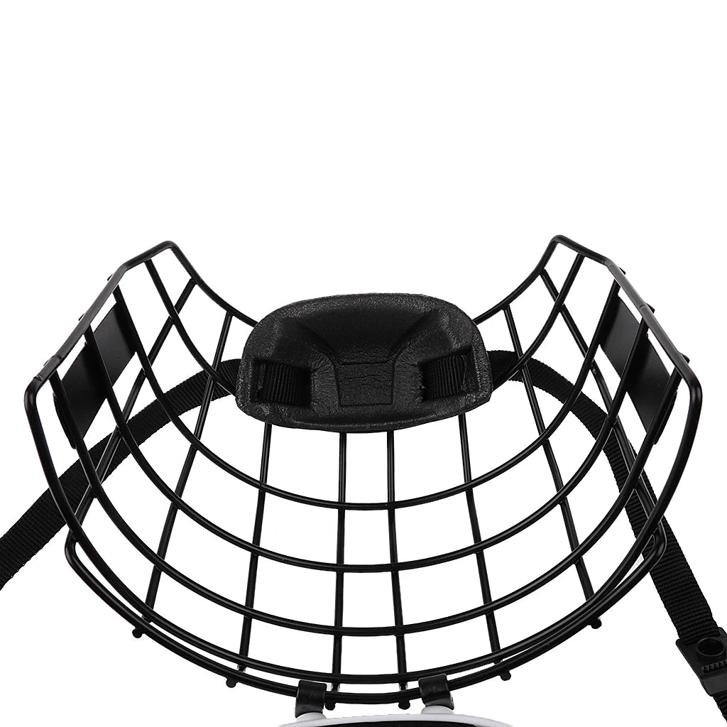 Adjustable Ice Hockey Helmet & Mask Combo For unisex adult White & Face Combo For Men & Women Professional Protective M/L